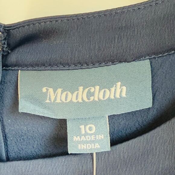 Modcloth NEW Halter Dress Sz 10 Navy Blue Keyhole Halter Neck Formal - Picture 4 of 4